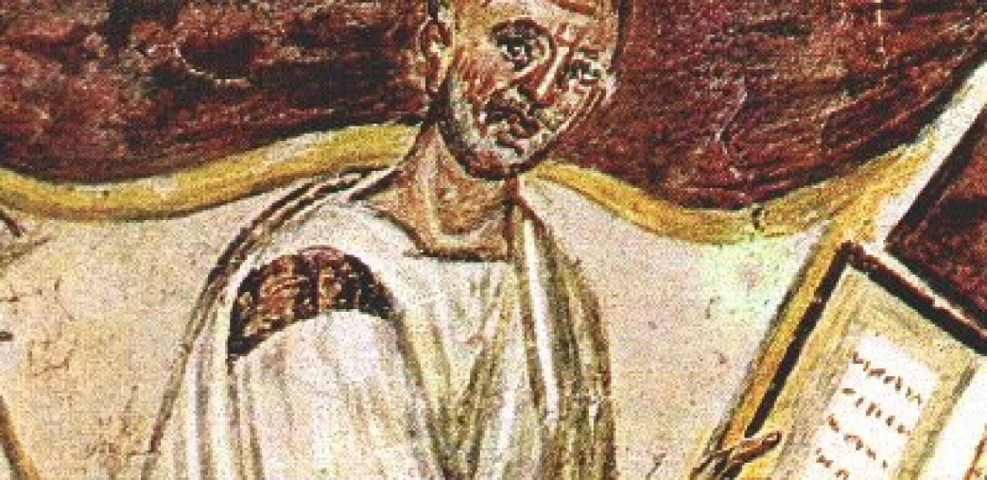 Augustinus, Ausschnitt, Mosaik an der Kapelle Sancta Sanctorum in Rom